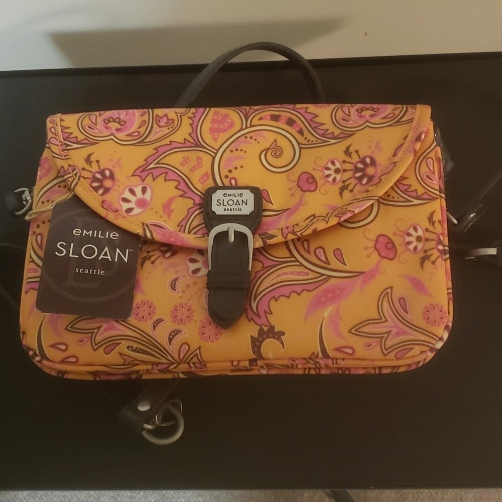 Emilie Sloan Seattle - Orange,pink & Brown Floral Purse/handbag "NWT'
